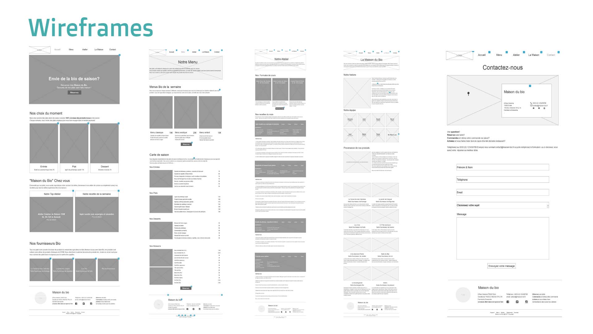 wireframing bio maison